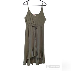 C+D+M Collection L Dress cotton strap sleeves boho summer festival burnt olive